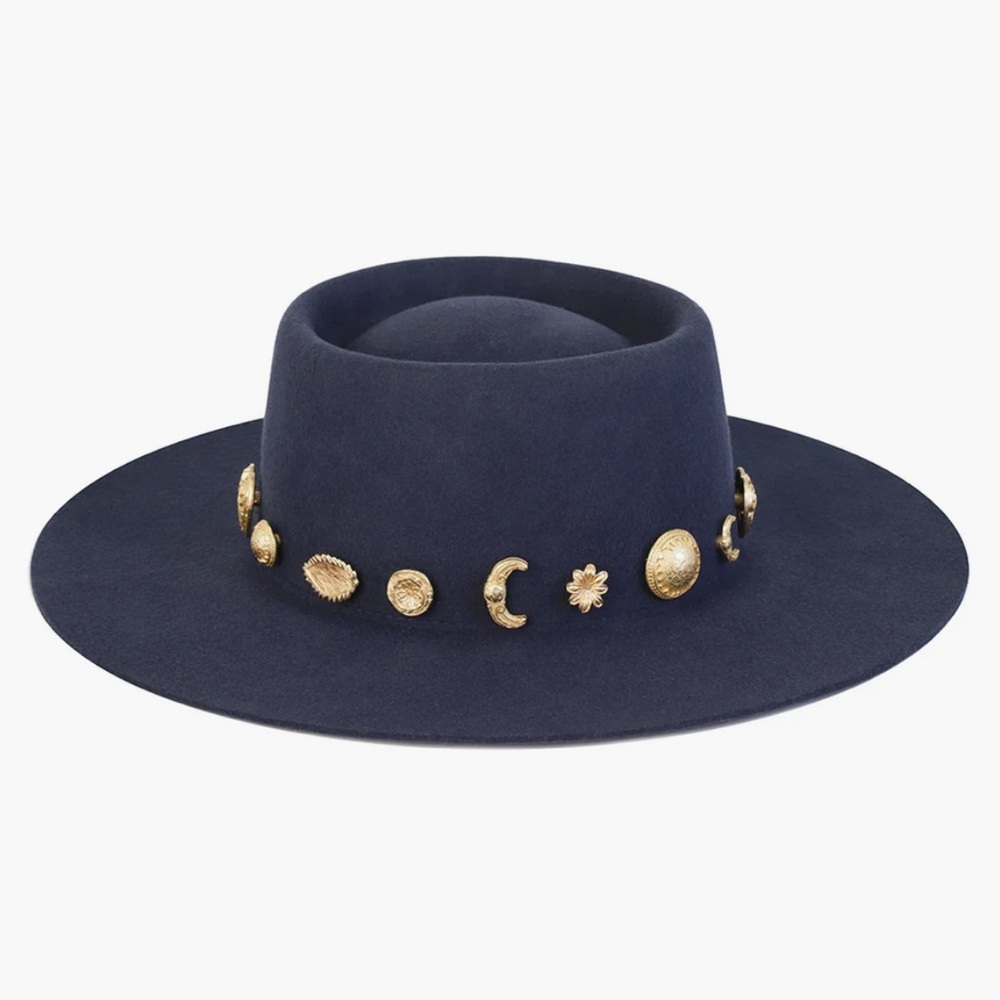 NWT Lack of Color Cosmic Navy Boater Hat, size L